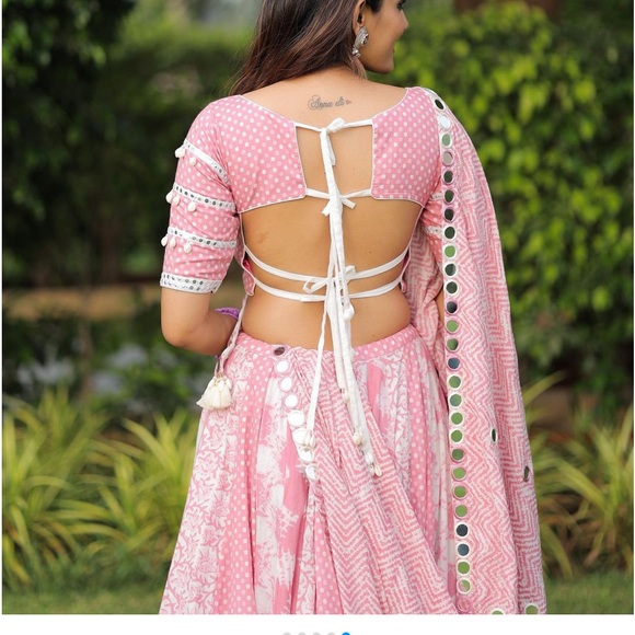 COPY - Pink and white chaniya choli - Picture 4 of 6